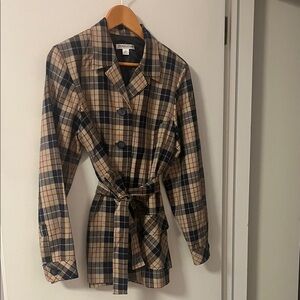 Pendleton Wool Plaid Short Belted Coat